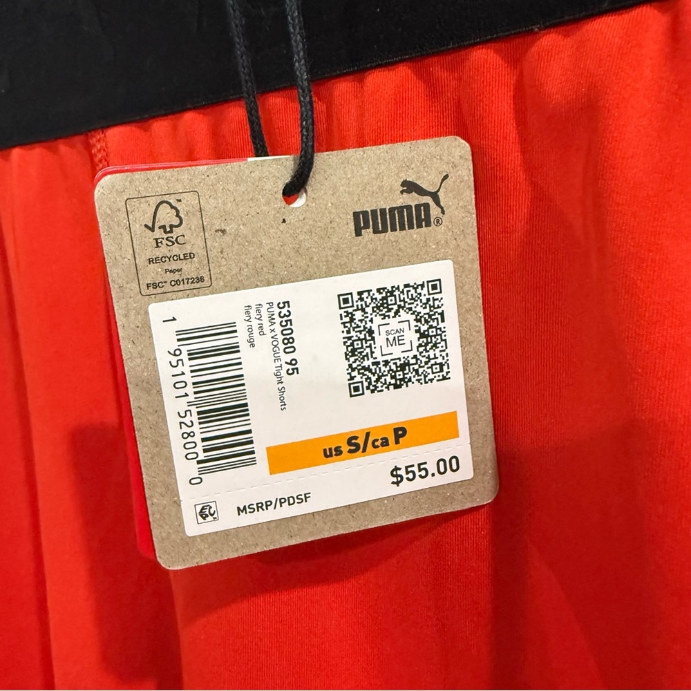 Puma x Vogue Tight Red Athletic Shorts - Picture 3 of 4
